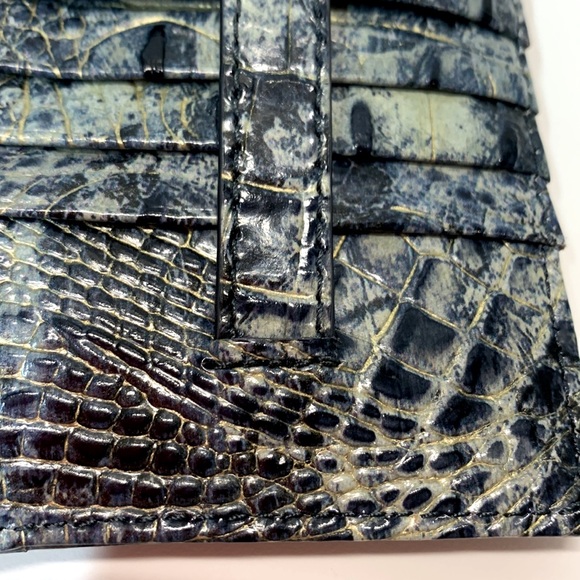 NWT🔥Beautiful Blue-Grey Brahmin Wallet slim size for small Brahmin Bags - Picture 5 of 11